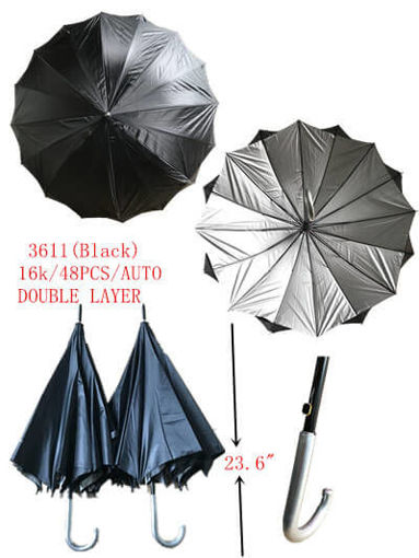 Picture of Automatic Double Layer Black Umbrella 48 PCS