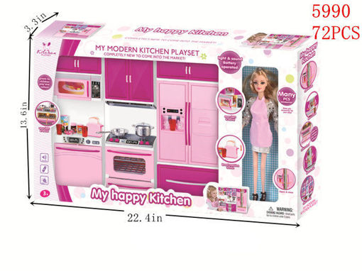 Picture of My Modern Kitchen Playset w/Doll 12 pc