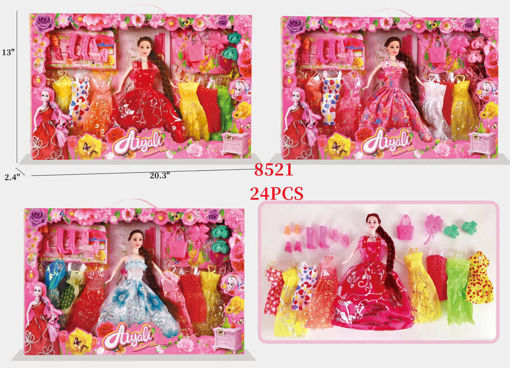 Picture of Doll w/8 Dresses and Accessories 24 PCS