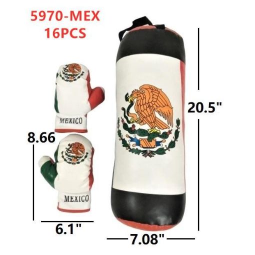 Picture of 20" Mexico Medium Punching Bag & Boxing Gloves 16 pc
