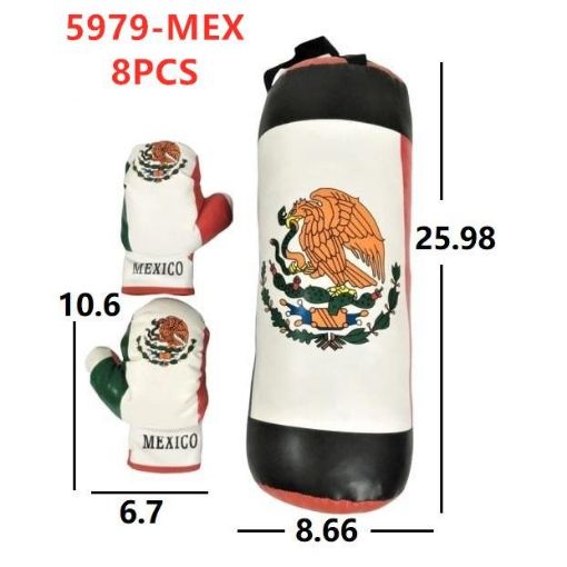 Picture of 26" Mexico Large Punching Bag & Gloves 8 pc
