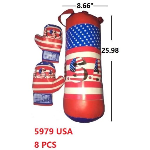 Picture of 26" USA Large Pounching Bag & Boxing Gloves USA  8 pc
