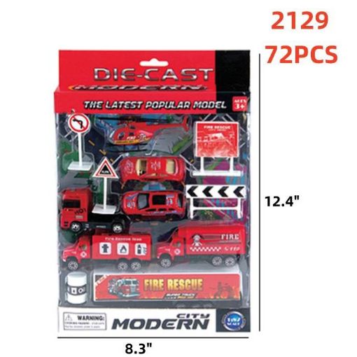 Picture of Die Cast Fire Truck Set 72 PCS