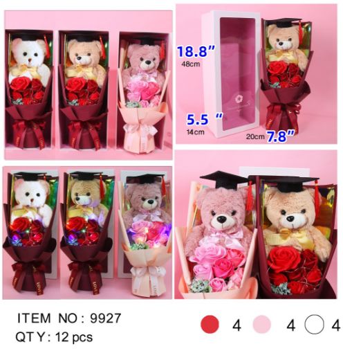Picture of 18.8" Graduation Bear w/Rose 12pcs