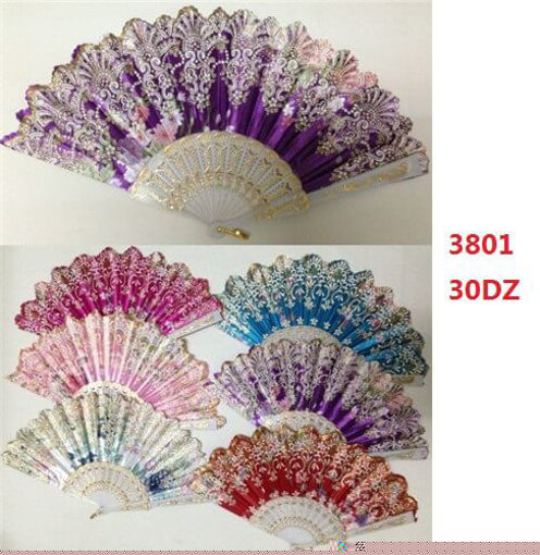 Picture of Lady Fan Flower & Glitter Design 30 dz