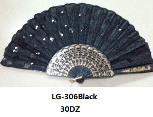 Picture of All Black Lady Sequense Fan 30dz (LG-306Black)