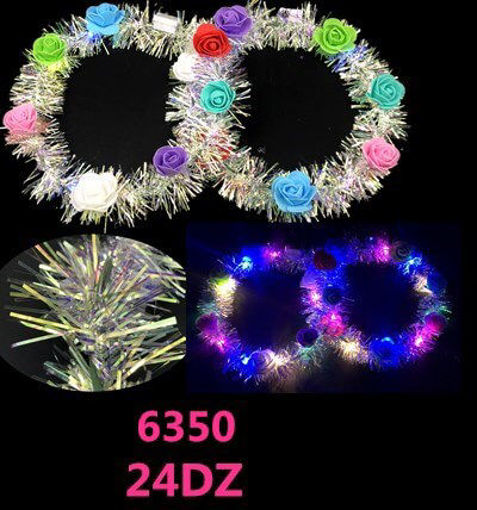 Picture of LED Tinsel Flower Headband 24 dz