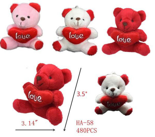Picture of Plush Teddy Bear 8CM (Red & Pink) 40 dz