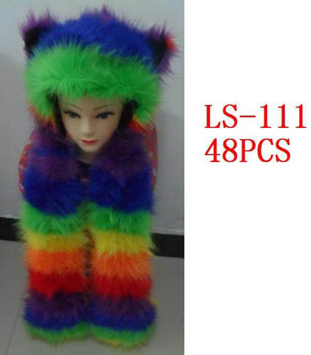 Picture of Rainbow Furry Animal Hat 48 pc ..