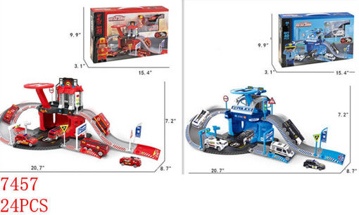 Picture of Driving Road Track Set (Fire Fighter &Police) 24 pc