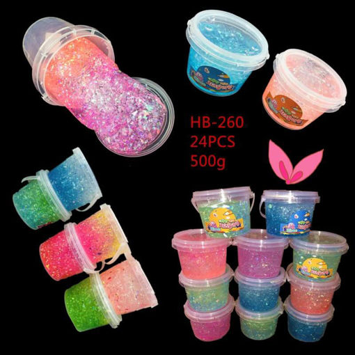 Picture of Glitter Crytal Slime Bucket (500gr) 24 pc
