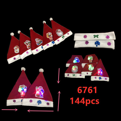 Picture of Christmas Hat w/Design & Light 12 dz