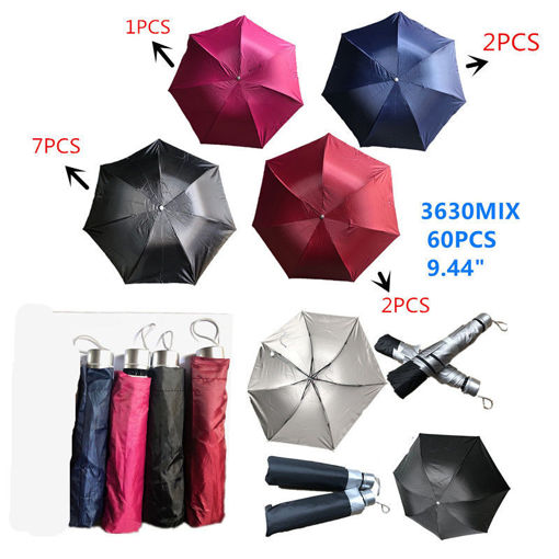 Picture of Black Pocket Umbrella 9.44" 60 pcs