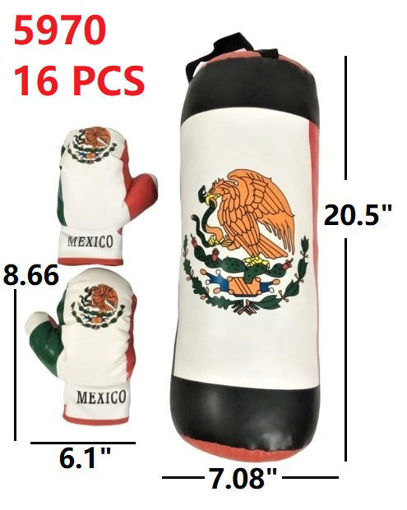 Picture of Mexico Medium Punching Bag & Boxing Gloves 16 pc