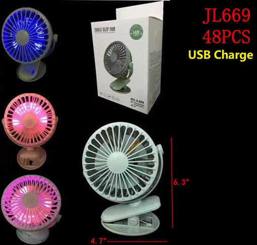 Picture of USB Charge Light Up Clip Fan 48pc