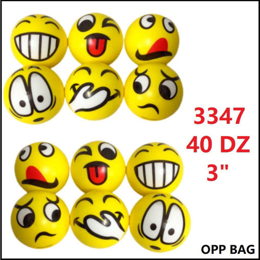 Picture of Happy Face Relax Ball 3" 40 dz