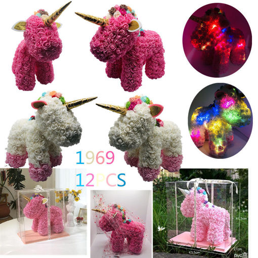 Picture of LED Rose Flower Unicorn w/Box 12 pcs