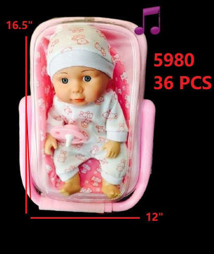 Picture of Baby Doll on WITH NOISE Carseat 36 pc