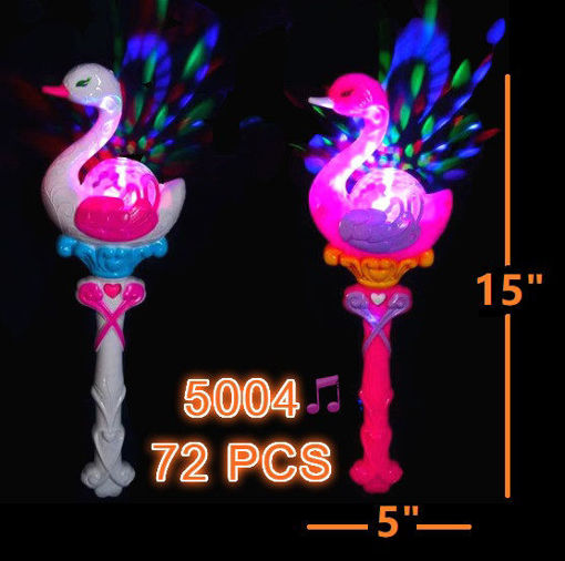 Picture of Musical/Flashing Swan Wand 19" 72 pc