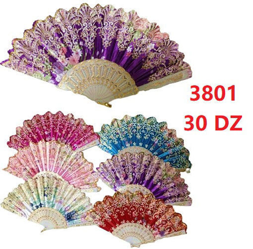 Picture of Lady Fan Flower & Glitter Design 30 dz