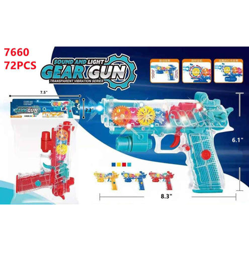 Picture of Clear Flashing Pistol w/Sound  72 PCS