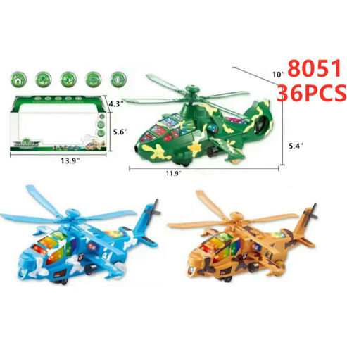 Picture of Military Flashing Helicopter 36 pcs