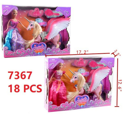 Picture of Doll & Unicorn Play Set 18 pcs