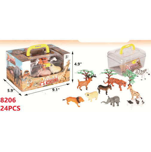 Picture of Wild Animal World Figures w/Basket 24 PCS