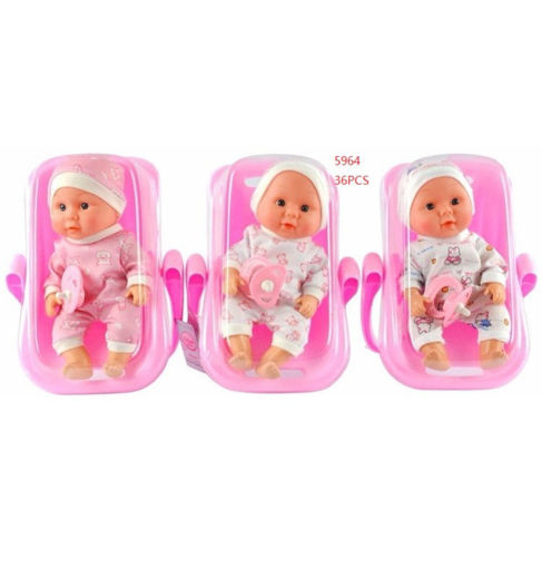 Picture of Baby Doll w/Seat & Pacifier 36 pc