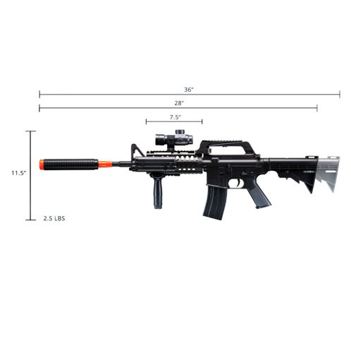 Picture of SPRING RIFLE W/ SCOPE, GRIP, LASER, EXTENSION 6 PCS