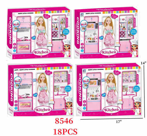 Picture of 2 Section Kitchen w/Doll 18 PCS