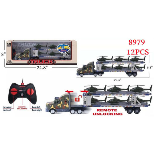 Picture of RC Trailer Truck w/Helicopter 12 PCS
