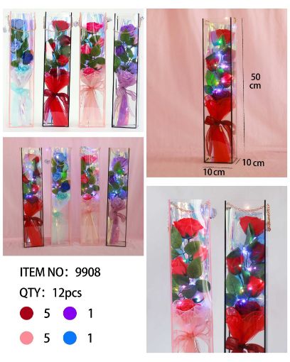 Picture of 5 Roses in PVC Bag w/Light 12 PCS