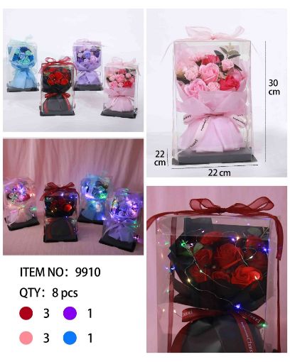 Picture of LED Valentine Rose in PVC Box 8 PCS