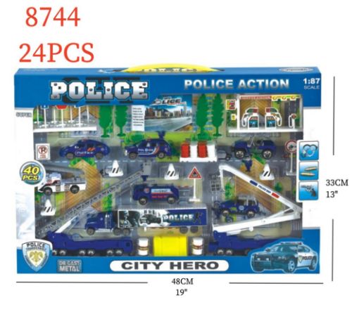 Picture of Metal Friction Police Alloy Car 24 PCS