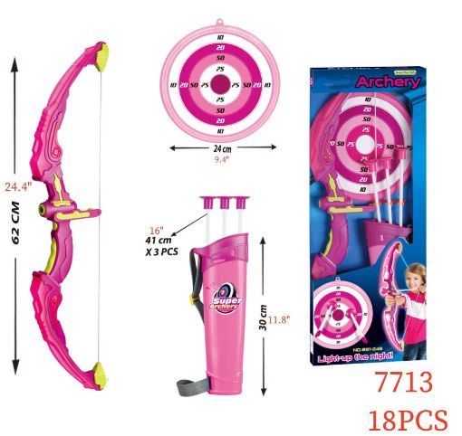 Picture of Girl Archery Toy w/Light 18 PCS