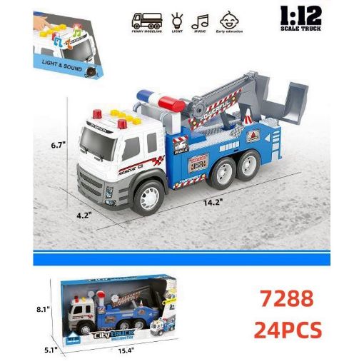 Picture of Friction Blue Firetruck w/ Light & Sound 24 pcs