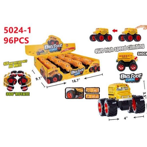 Picture of 4x4 Mini Friction Power School Bus 8 dz