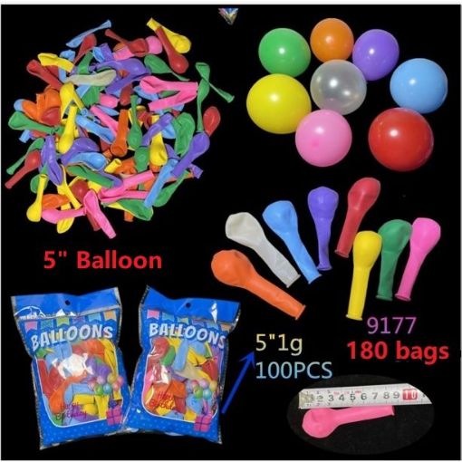 Picture of 5" Balloon (each bag 100 balloons)  15 dz