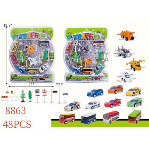 Picture of City Pull Car & Plane set 48 PCS