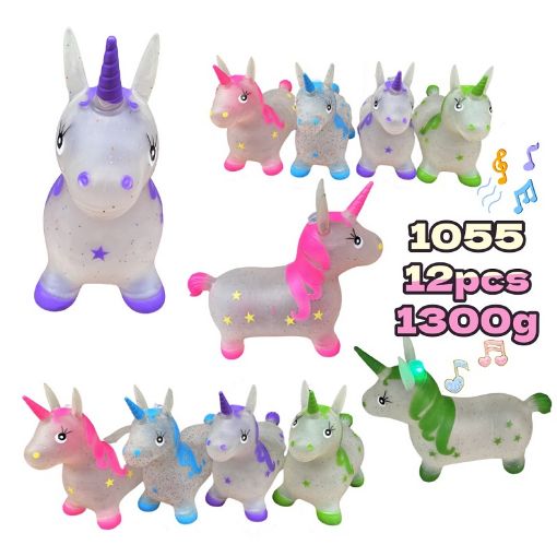 Picture of Transparent Bouncing Unicorn w/Music 12 PCS