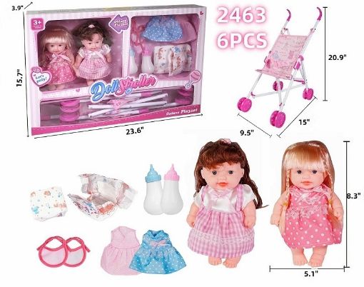 Picture of Stroller w/2 Dolls & accessories 6 PCS