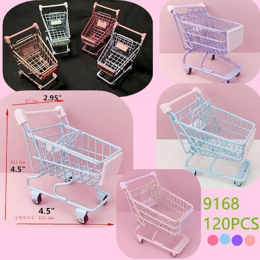 Picture of 4.5" Mini Assorted Color Metal Shopping Cart 120 PCS