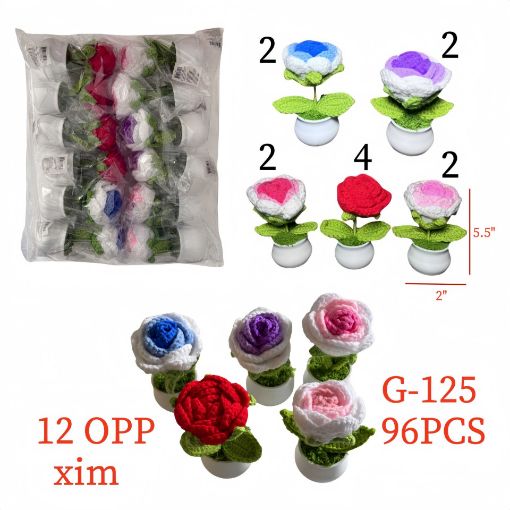 Picture of Crochet Rose in Pot 96 PCS