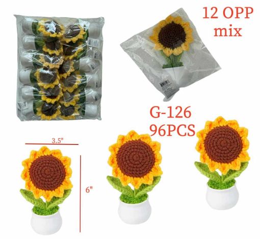 Picture of Crochet Sunflower in Pot 96 PCS