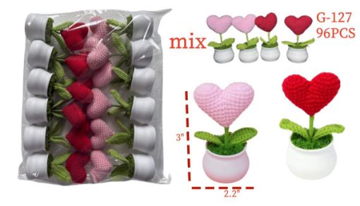 Picture of Crochet Heart in Pot 96 pcs