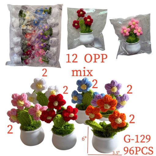Picture of Crochet Flower in Pot 96 pcs
