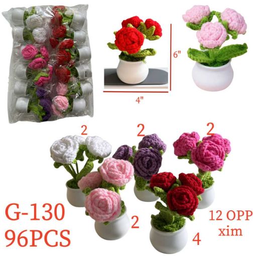 Picture of Crochet Rose in Pot 96 pcs