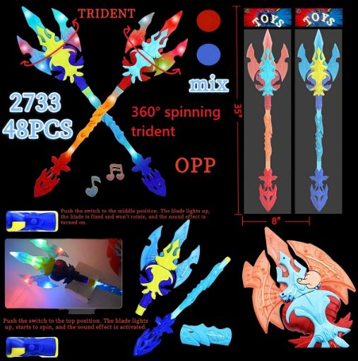 Picture of LED Spinning Trident w/Sound 48 PCS