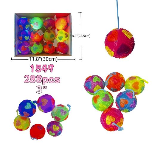 Picture of 3" Heart Spikey Ball 24 dz